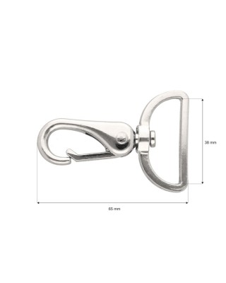 METAL SNAP HOOK RF-175 38 MM ERYK NICKEL 1    PCS