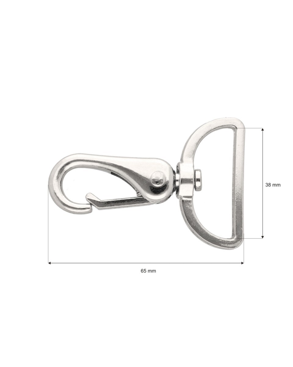 KARABINERHAKEN RF-175 38 MM ERYK NICKEL 1    ST.