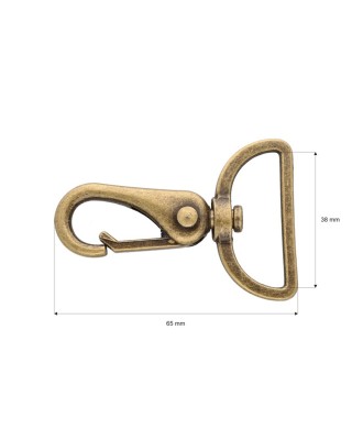 KARABINERHAKEN  RF-175 38 MM ERYK ALTGOLD 1 ST.