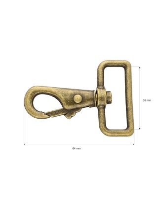 KARABINERHAKEN RF-178 38 MM HUGO  ALTGOLD 1 ST.