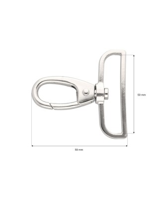 METAL SNAP HOOK 50 MM NICKEL 1 PCS