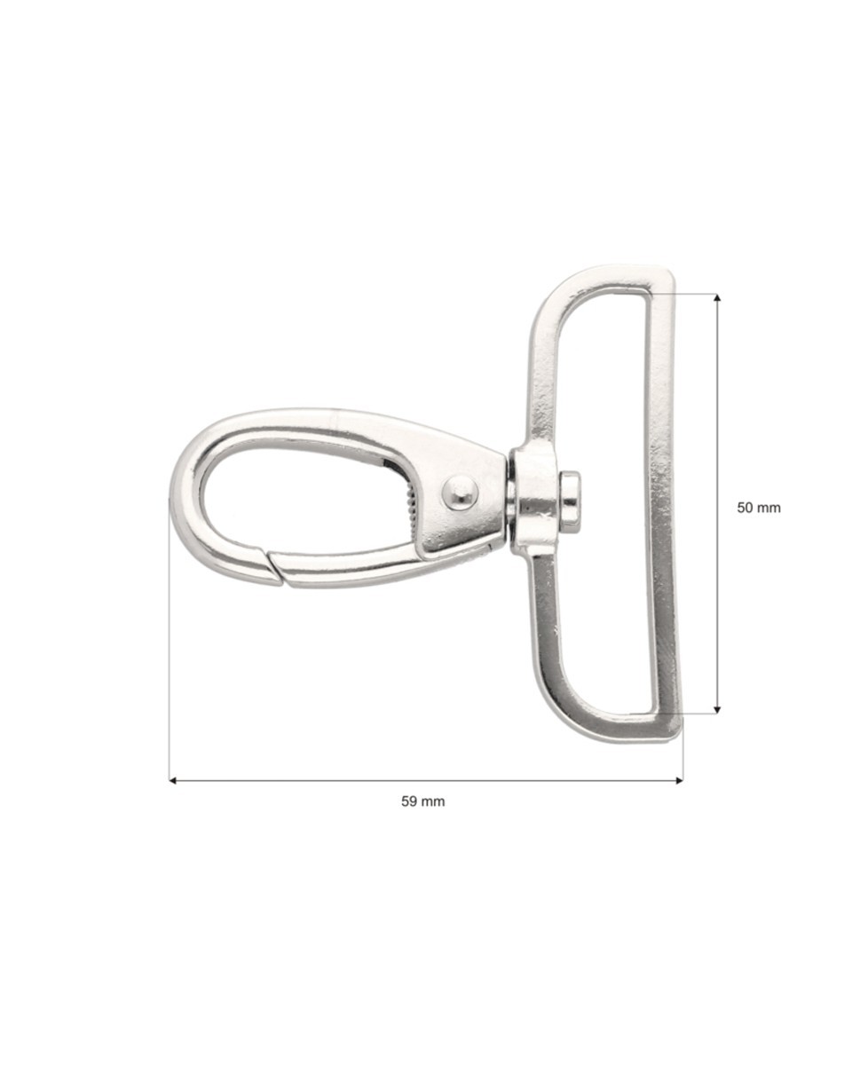 METAL SNAP HOOK 50 MM NICKEL 1 PCS