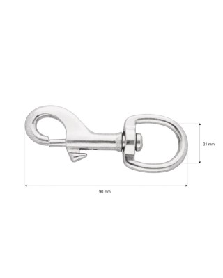 METAL SNAP  HOOK 21 MM MILO  NICKEL 1 PCS