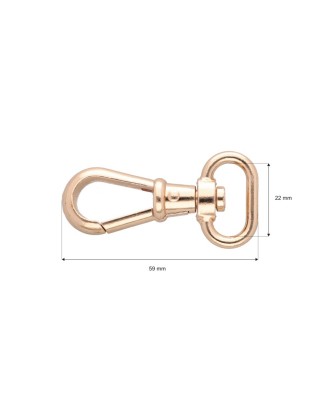 METAL SNAP HOOK RF-877 22 MM CYPRIAN LIGHT GOLD 1   PCS