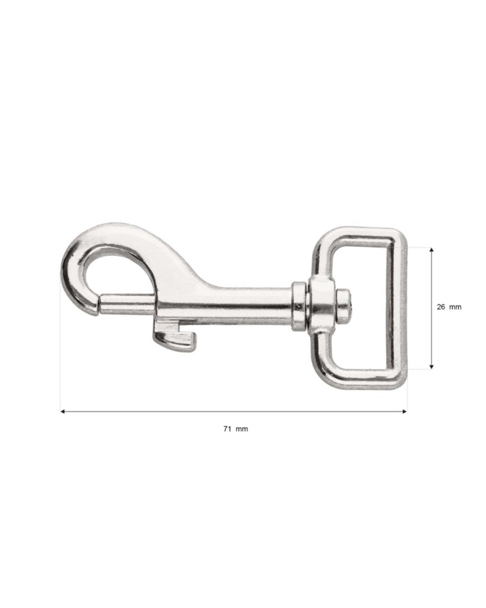 METAL SNAP HOOK 26 MM MELA  NICKEL 1 PCS