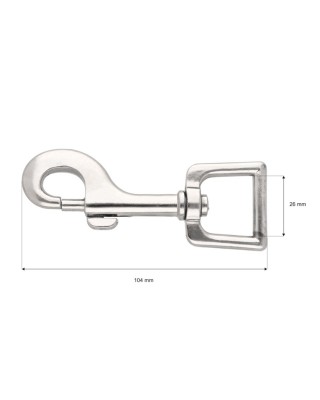 METAL SNAP HOOK 26 MM  BENJAMIN NICKEL 1 PCS
