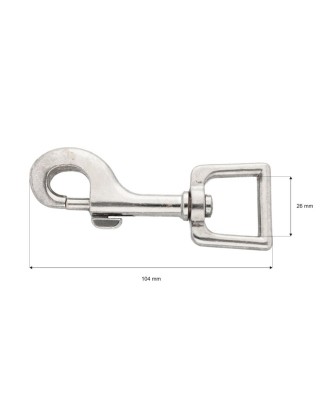 METAL SNAP HOOK 26 MM  BENJAMIN NICKEL 1 PCS - SECOND    TYPE