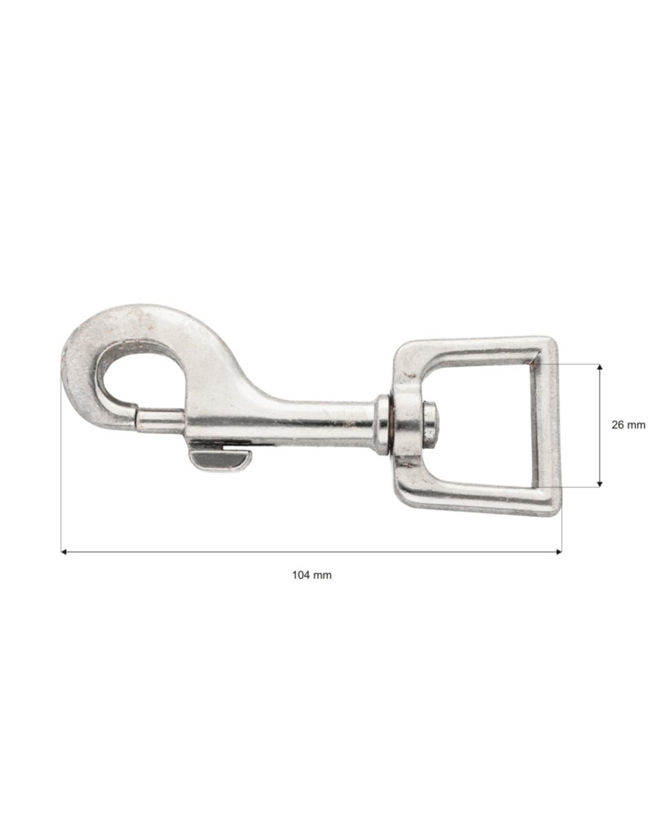 METAL SNAP HOOK 26 MM  BENJAMIN NICKEL 1 PCS - SECOND    TYPE
