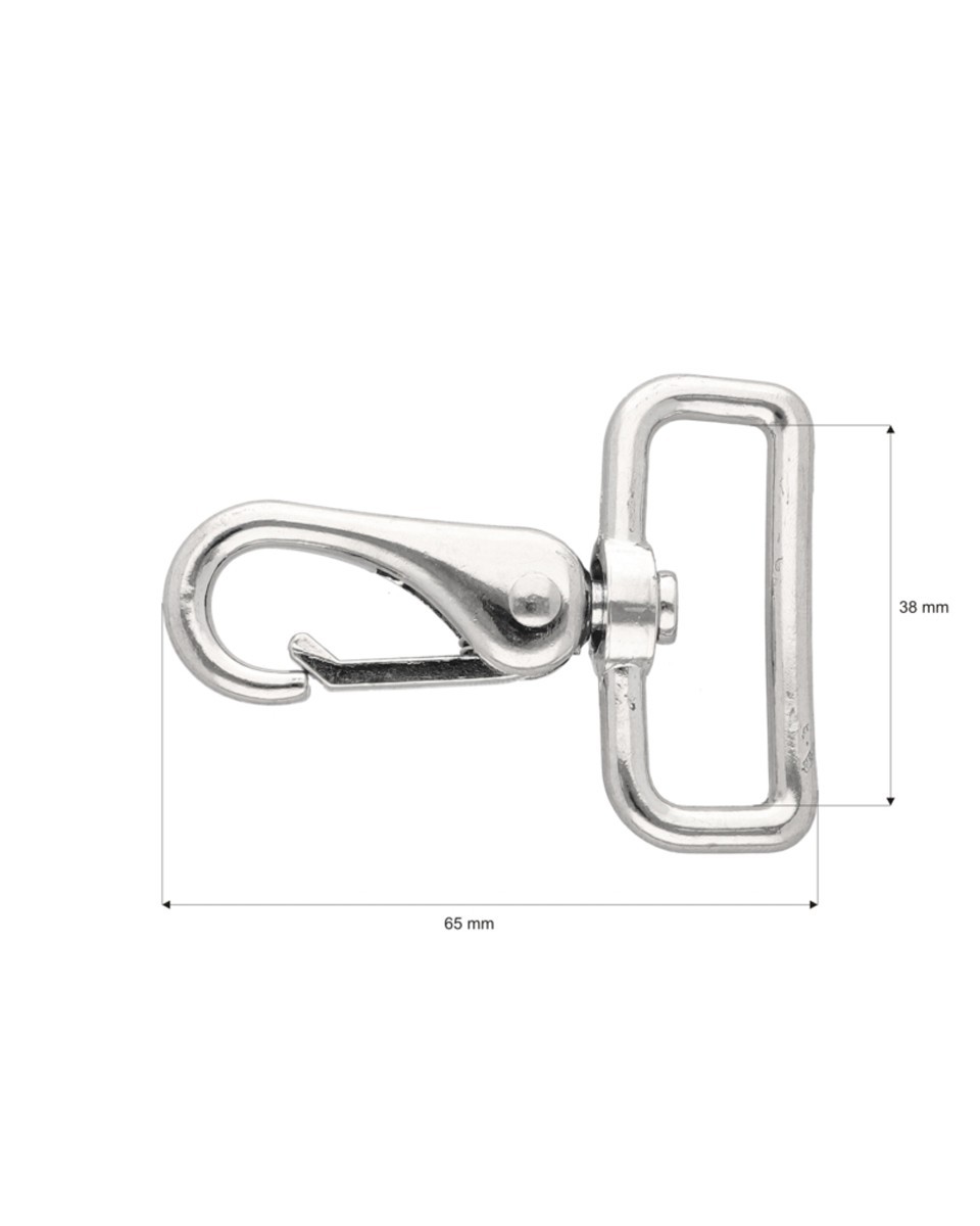 KARABINERHAKEN 38 MM DOMINIK NICKEL&nbsp1  ST.