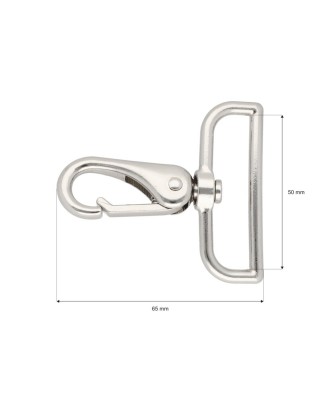 METAL SNAP   HOOK&nbsp50  MM  DOMINIK NICKEL 1 PCS