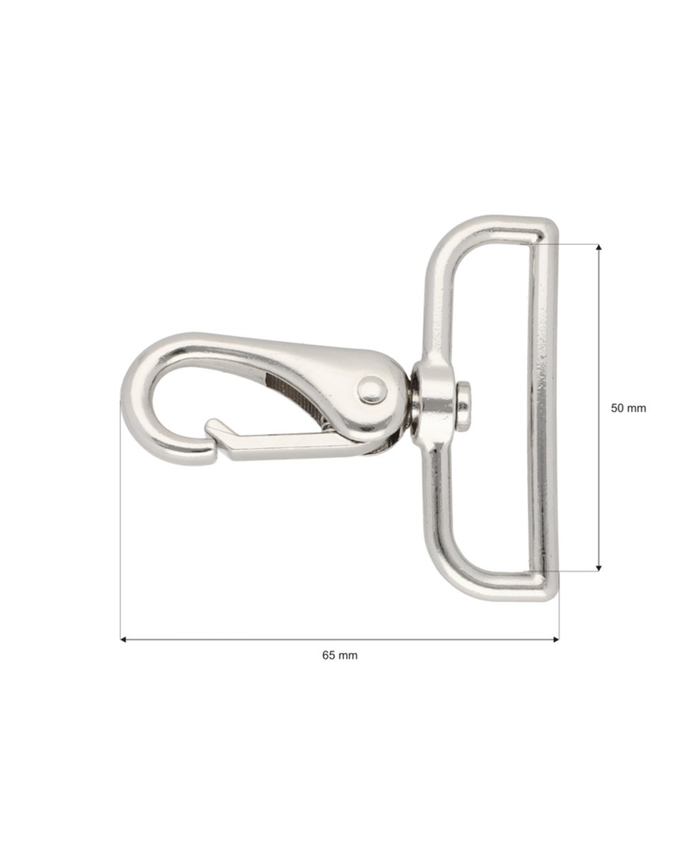 METAL SNAP   HOOK&nbsp50  MM  DOMINIK NICKEL 1 PCS