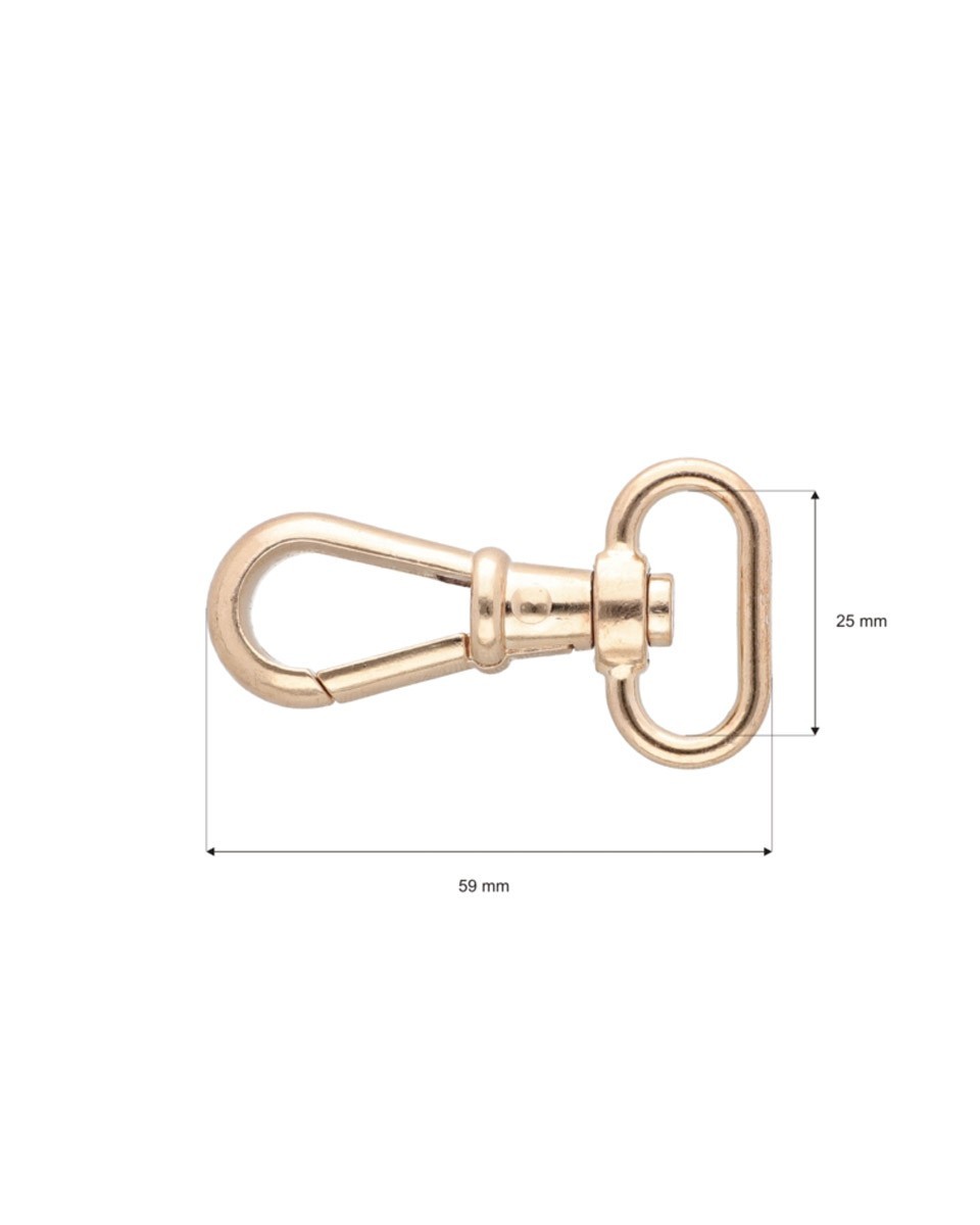METAL SNAP HOOK RF-877 25  MM CYPRIAN LIGHT    GOLD 1 PCS