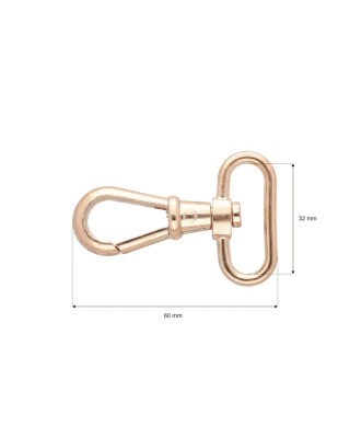 METAL SNAP HOOK RF-877 32  MM CYPRIAN LIGHT     GOLD 1 PCS