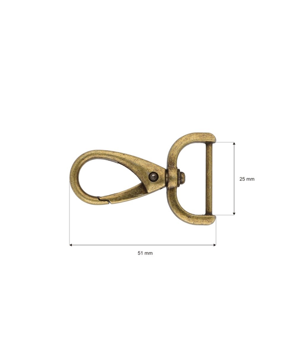 METAL SNAP HOOK 25 MM  MAURYCY&nbspOLD    GOLD&nbsp1  PCS