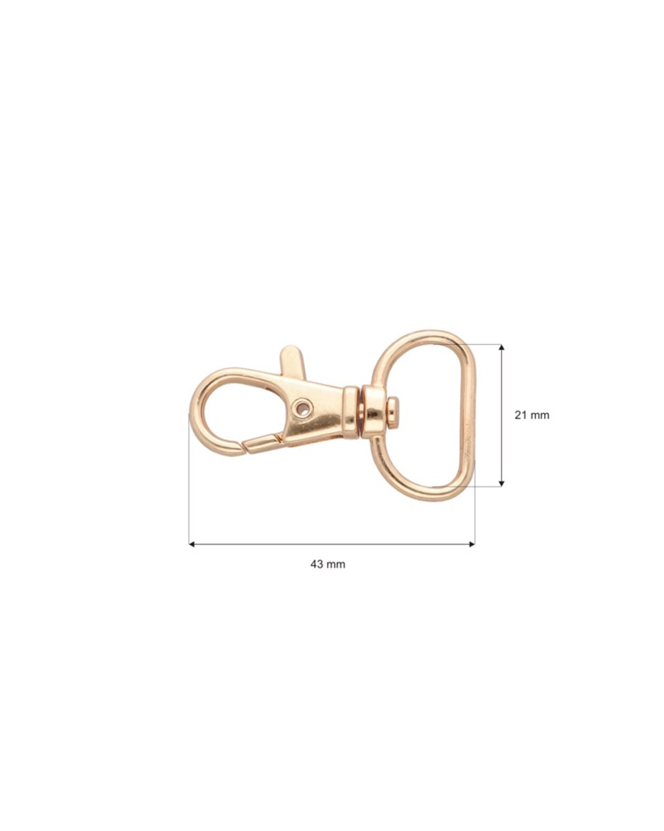 METAL  SNAP HOOK 20 MM GOLD 100 PCS