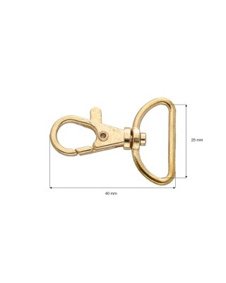 METAL  SNAP HOOK 25 MM&nbspGOLD 100 PCS