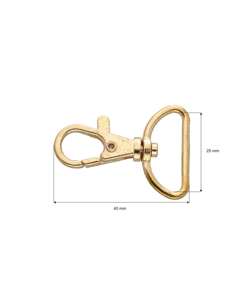 METAL  SNAP HOOK 25 MM&nbspGOLD 100 PCS