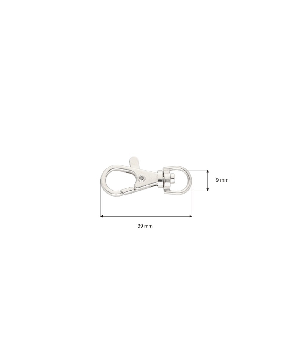 METAL SNAP HOOK&nbsp10 MM NICKEL 500 PCS