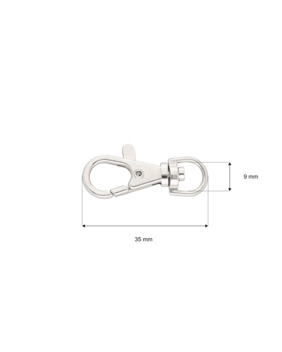 METAL SNAP HOOK&nbsp9 MM NICKEL 100 PCS