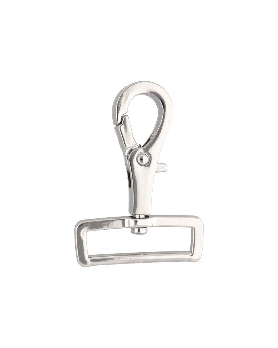 EXTRA SHINING METAL SNAP HOOK 30 MM ZYGMUNT  GLOSSY NICKEL 1 PCS