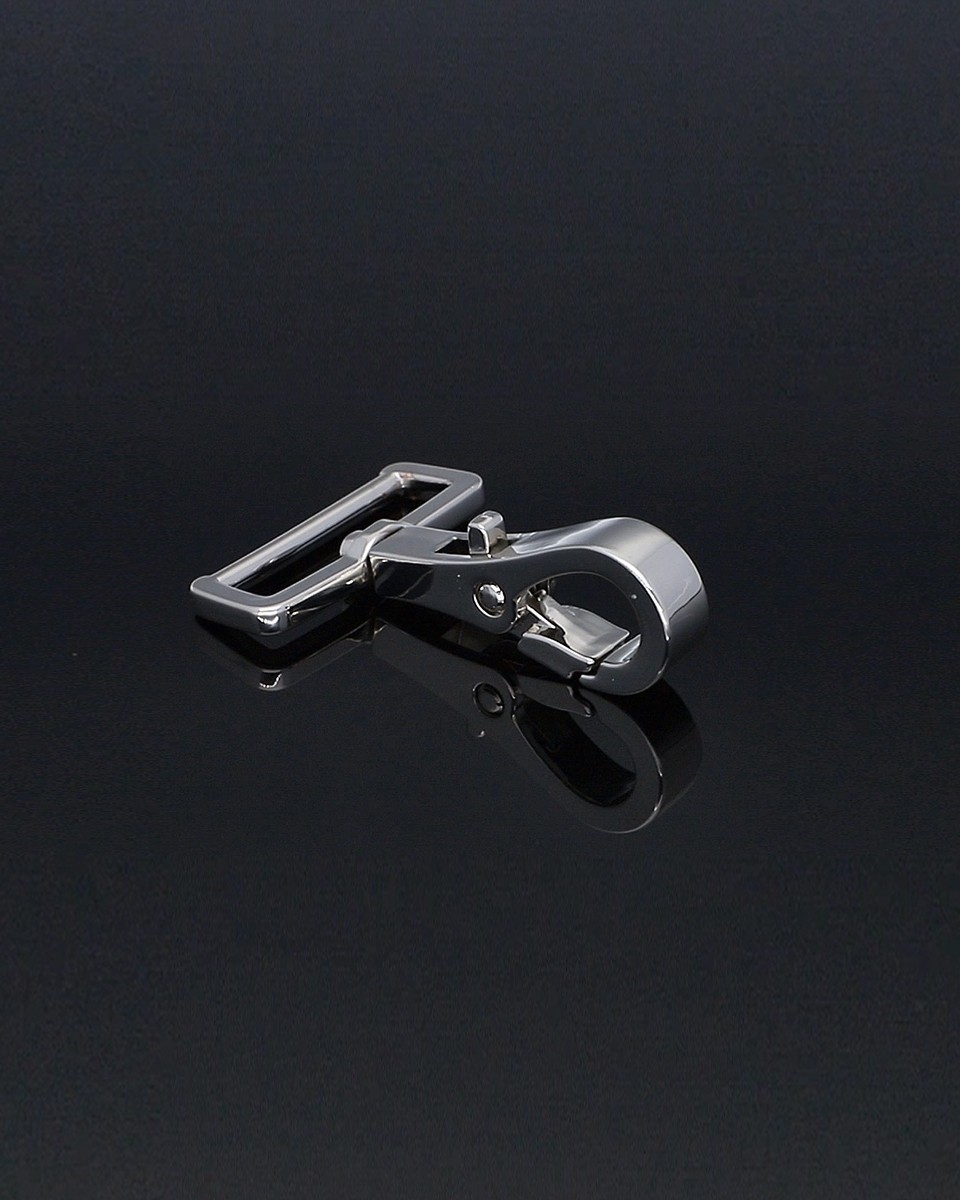 EXTRA SHINING METAL SNAP HOOK 30 MM ZYGMUNT  GLOSSY NICKEL 1 PCS
