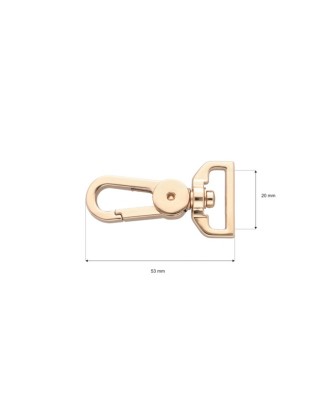 Karabińczyk metalowy 20 mm yme0586(0267) jasne złoto