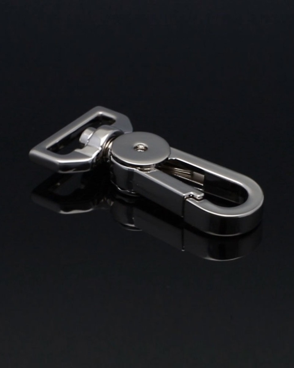 EXTRA SHINING METAL SNAP HOOK 20 MM AUGUST   GLOSSY  NICKEL 1 PCS