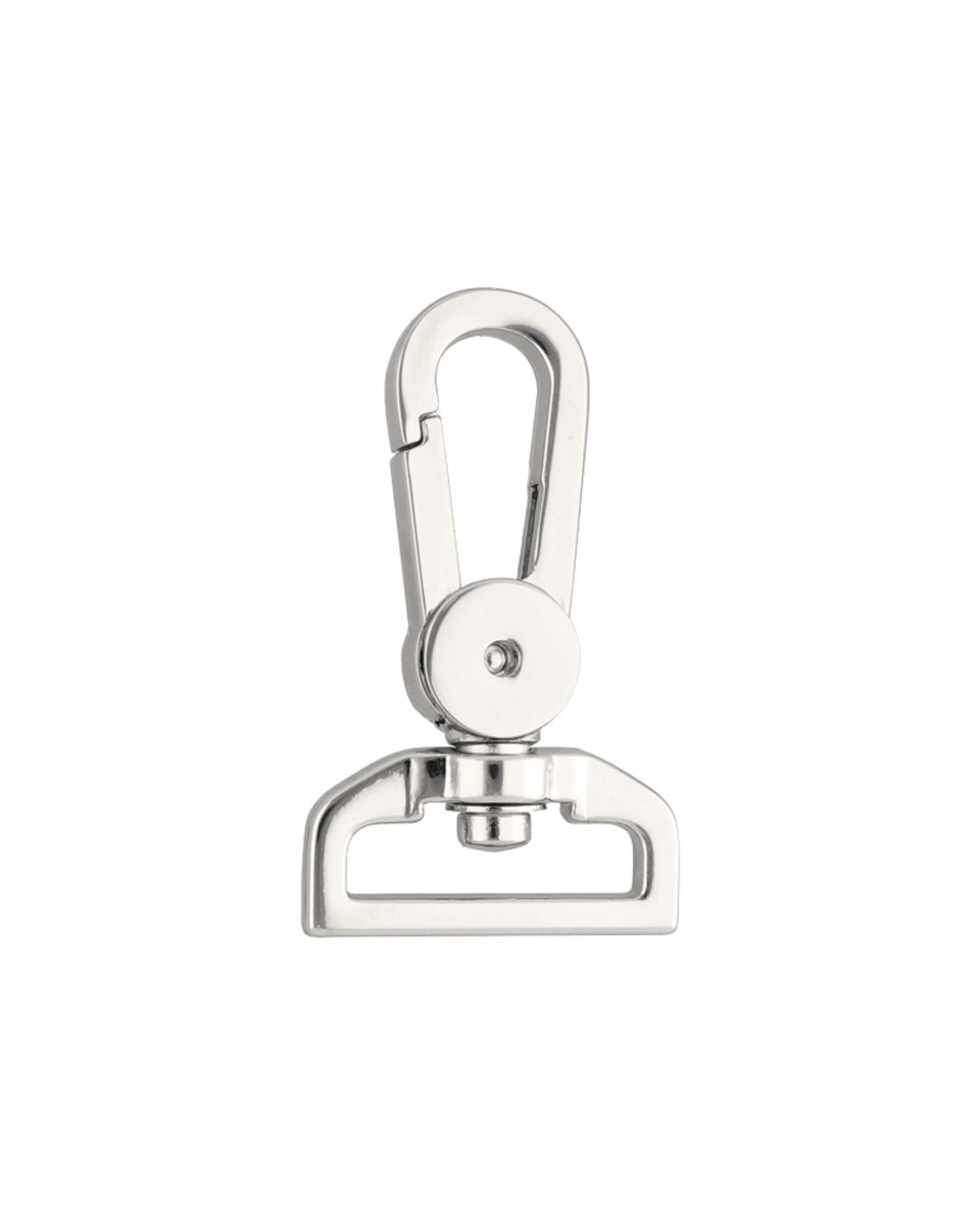 EXTRA SHINING METAL SNAP HOOK 25 MM AUGUST  GLOSSY  NICKEL 1 PCS
