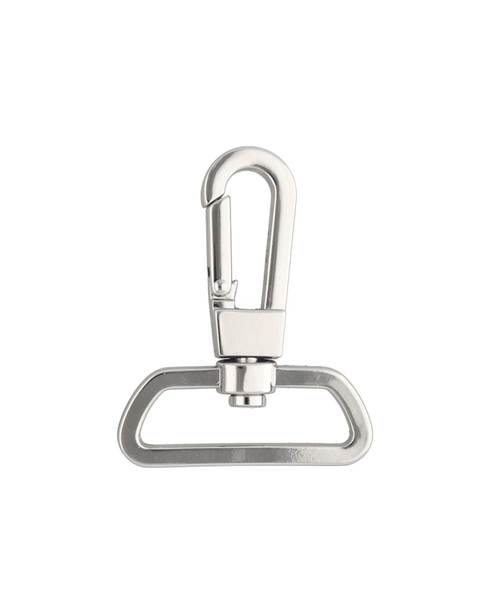 EXTRA SHINING METAL SNAP HOOK 38 MM KAZIMIERZ  GLOSSY NICKEL 1 PCS