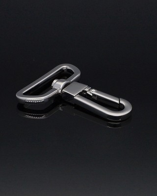 EXTRA SHINING METAL SNAP HOOK 38 MM KAZIMIERZ  GLOSSY NICKEL 1 PCS