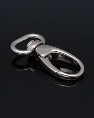 EXTRA SHINING METAL SNAP HOOK 21 MM JEREMI   GLOSSY  NICKEL 1 PCS