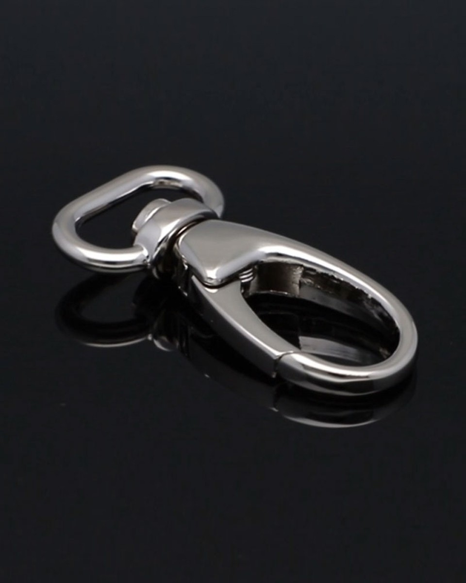 EXTRA SHINING METAL SNAP HOOK 21 MM JEREMI   GLOSSY  NICKEL 1 PCS
