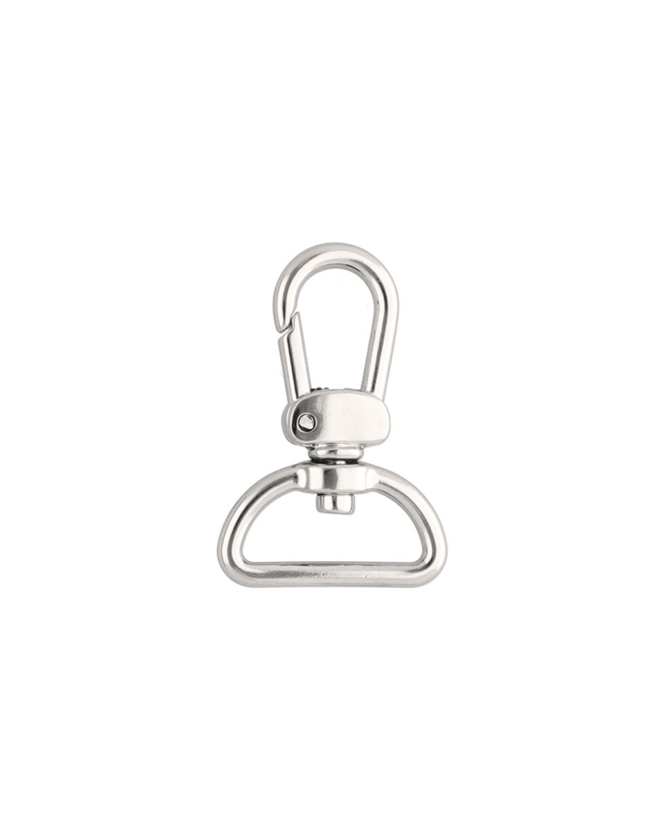EXTRA SHINING METAL SNAP HOOK 25 MM LUDWIK GLOSSY  NICKEL 1 PCS