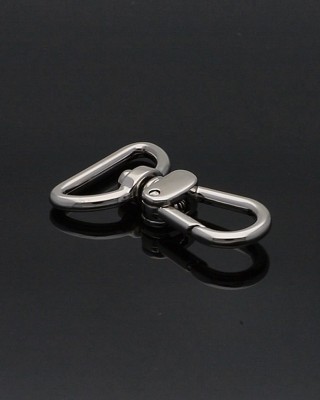 EXTRA SHINING METAL SNAP HOOK 25 MM LUDWIK GLOSSY  NICKEL 1 PCS
