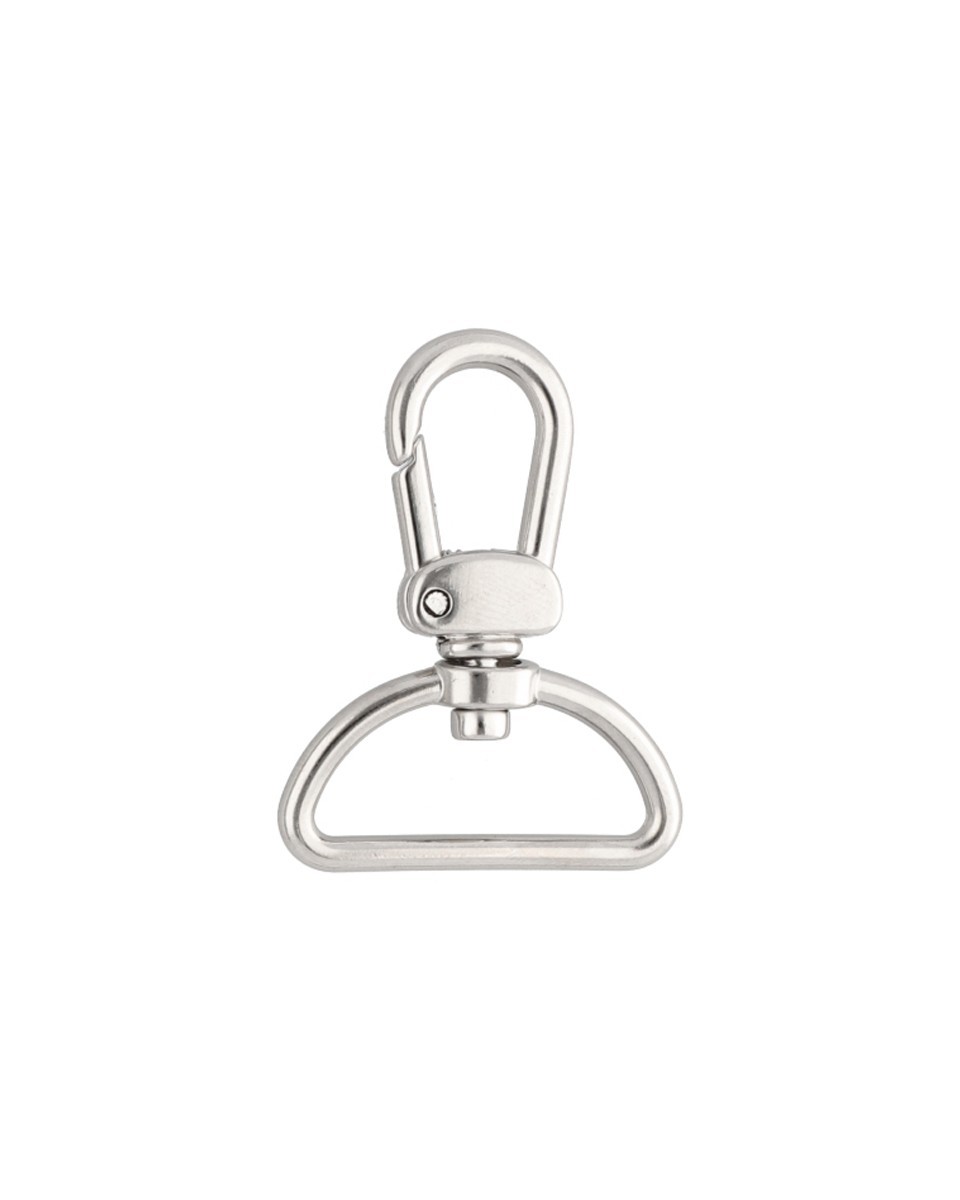 EXTRA SHINING METAL SNAP HOOK 30 MM LUDWIK  GLOSSY  NICKEL 1 PCS