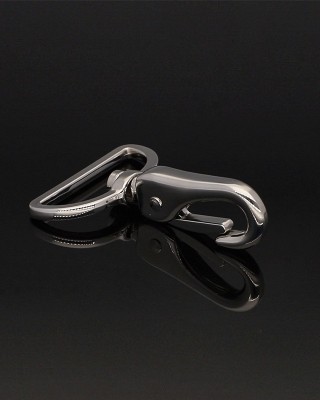 EXTRA SHINING METAL SNAP HOOK 38 MM ALEKSANDER  GLOSSY NICKEL 1 PCS