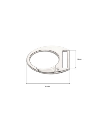 EXTRA  SHINING METAL SNAP HOOK 19 MM OLBRACHT GLOSSY NICKEL 1 PCS