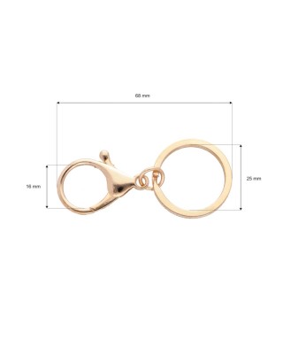 PENDANT KEYCHAIN 325-102 EWA LIGHT GOLD