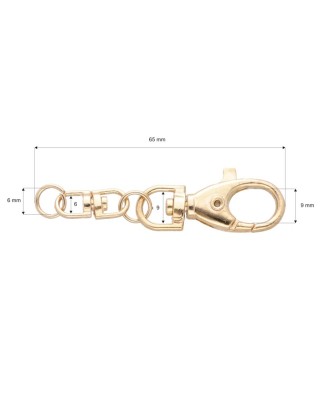 PENDANT KEYCHAIN 325-106 EWA LIGHT GOLD