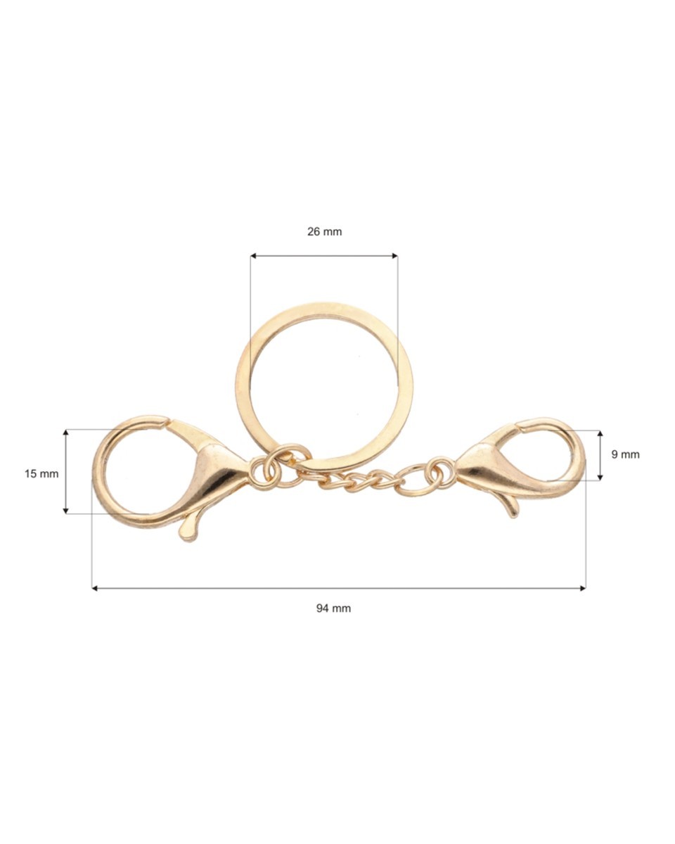 PENDANT KEYCHAIN 325-109 EWA LIGHT GOLD