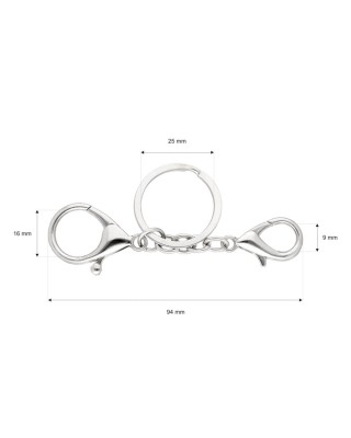 Zawieszka (brelok) metalowa do torebki 325-109 - nikiel