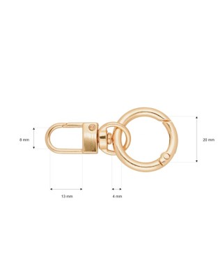 PENDANT KEYCHAIN 411-372 LIGHT GOLD
