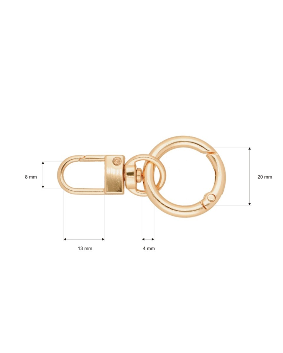 PENDANT KEYCHAIN 411-372 LIGHT GOLD
