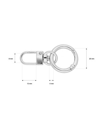 Zawieszka (brelok) metalowa do torebki 411-372 nikiel