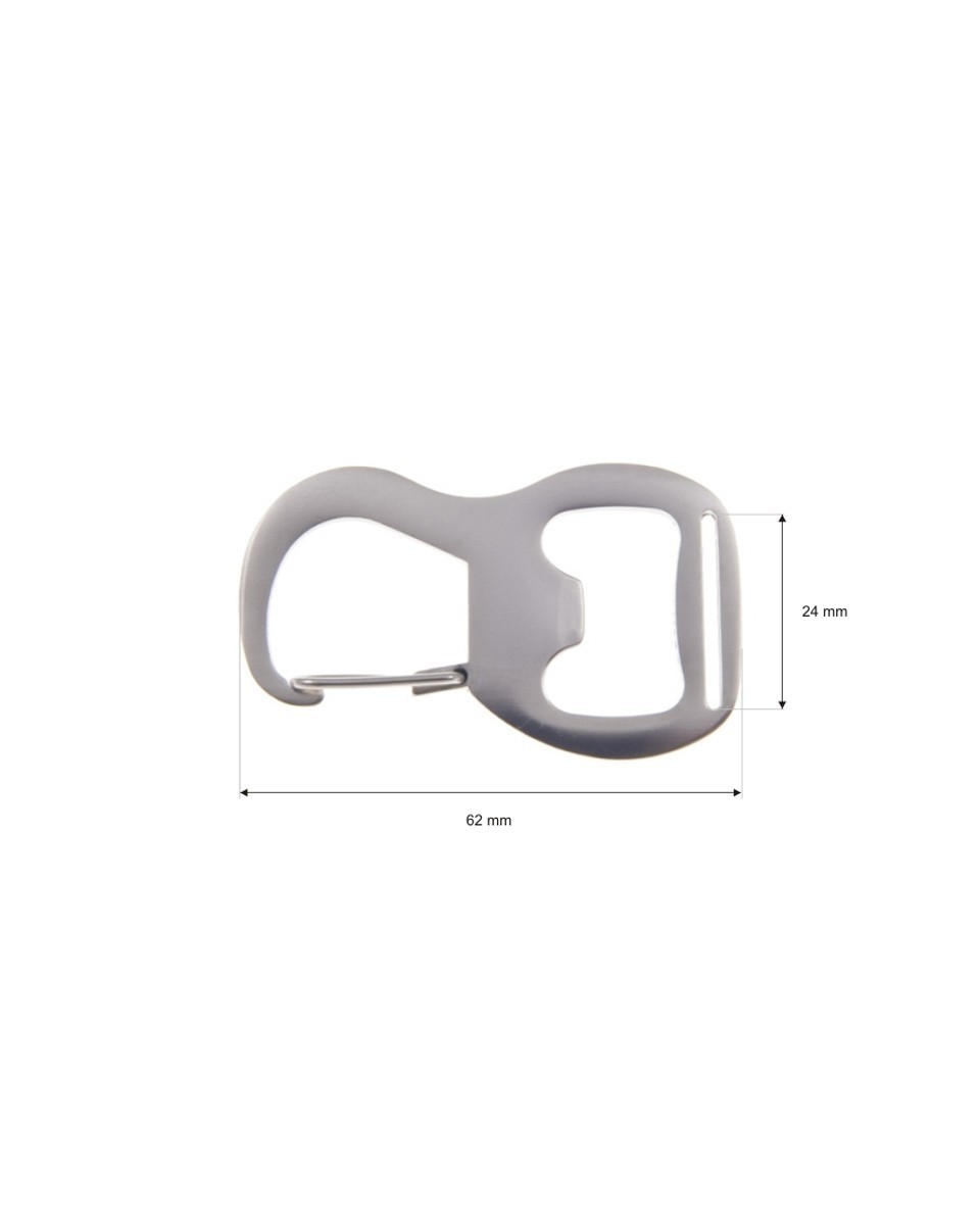 KARABINHAKEN ÖFFNER AUS METALL 24 MM NICKELMATT 1 ST.