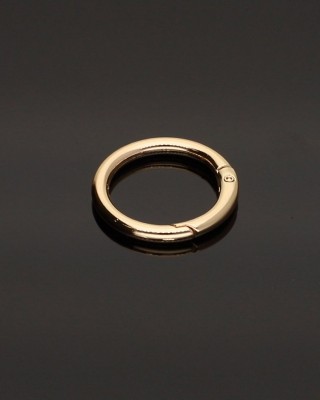 METAL    RING 25/4 MM CARABINER LIGHT  GOLD   WIRE