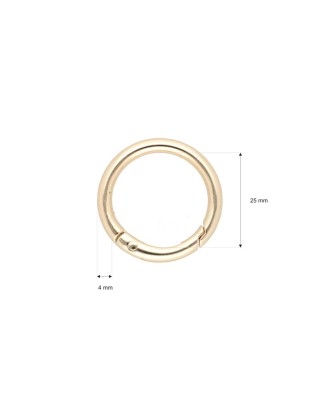 METAL    RING 25/4 MM CARABINER LIGHT  GOLD   WIRE
