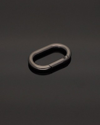 METAL   RING (OVAL) 28,5/15/4,7 MM CARABINER BLACK NICKEL   WIRE