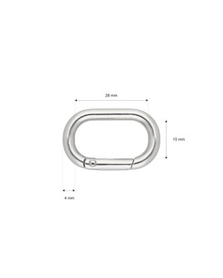 METAL RING (OVAL) 28,5/15/4,7 MM CARABINER NICKEL   WIRE
