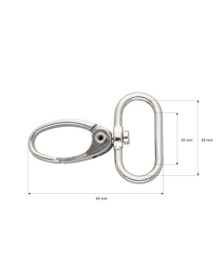 KARABINERHAKEN RF-850 25 MM  NICKEL    100 ST.